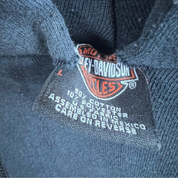 Vintage Y2K Harley Davidson Flames Faded Hoodie Large - Picture 6 of 8